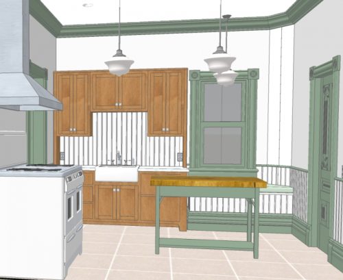 3D Rendered Model of Remodeled Kitchen